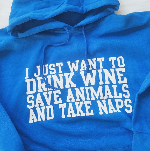2XL Unisex Wine Animals Naps Original Hoodie - Picture 2 of 3