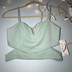 PacSun Light Blue Crop Top with Cutouts