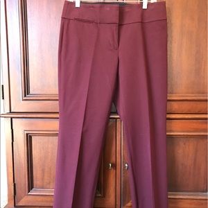 LOFT burgundy dress pants cropped