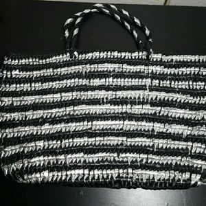 Woven leather tote goat purse bag