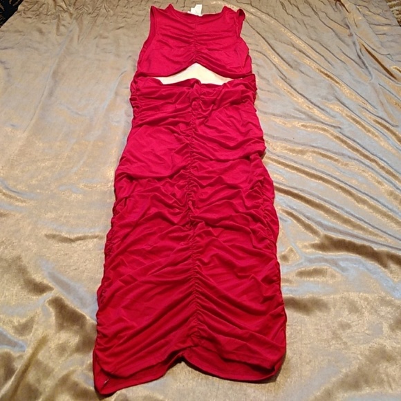 Red Ruched Dress - Picture 1 of 3