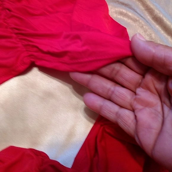 Red Ruched Dress - Picture 2 of 3