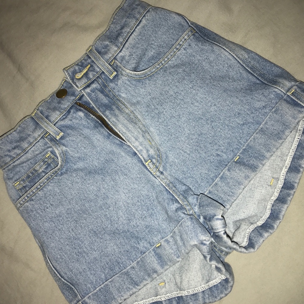 Jean Hugh waisted American apparel shorts