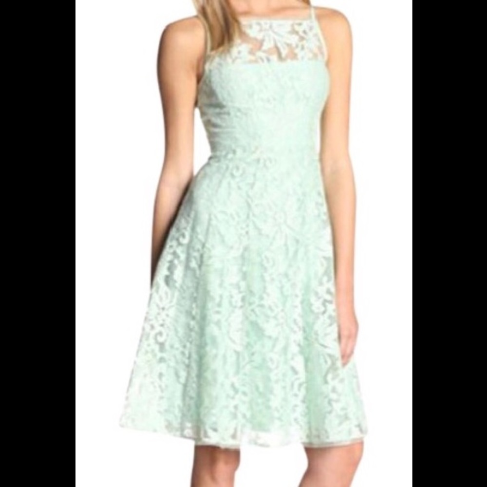 SALE! nanette lepore mint lace midi cocktail dress