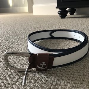 Nautica white leather belt