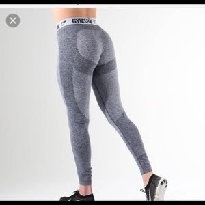 GymShark Flex Leggings Sapphire Blue Marble / Grey