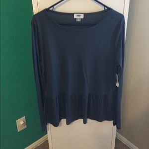 Long sleeve, peplum shirt