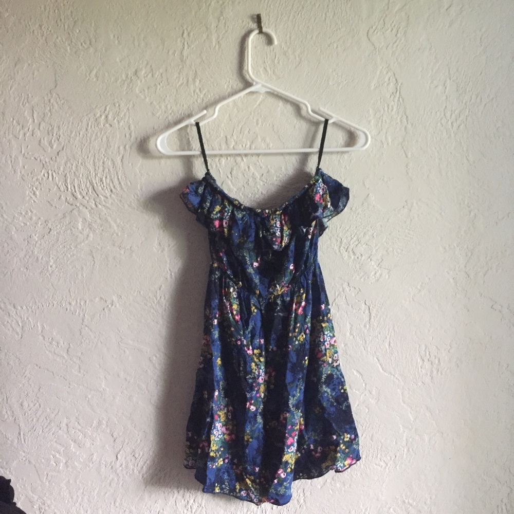 Strapless Navy Floral Sundress