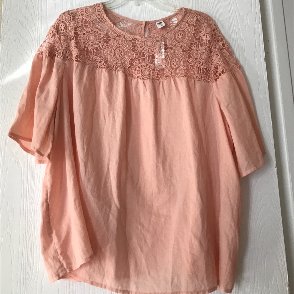 Pink peasant top