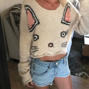WILDFOX white label bunny crop sweater
