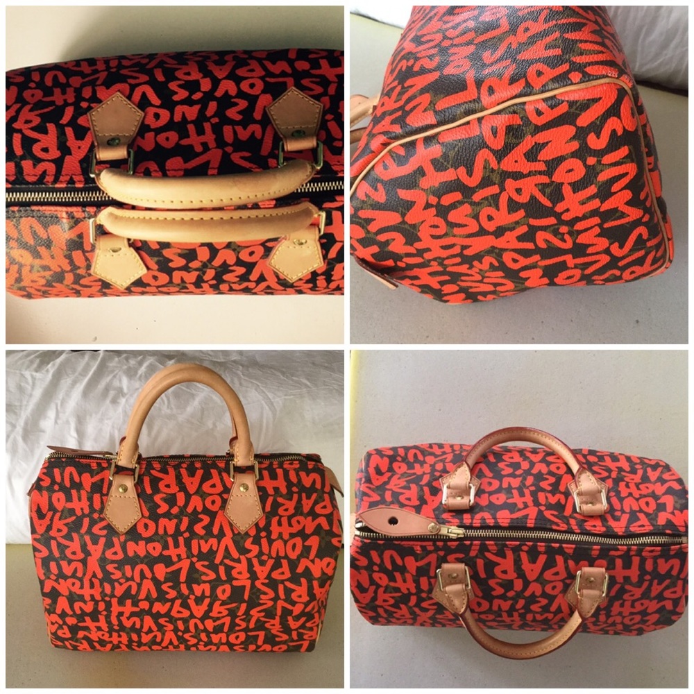 RARE💯 LOUIS VUITTON  Graffiti Speedy 30 Orange - Picture 2 of 8