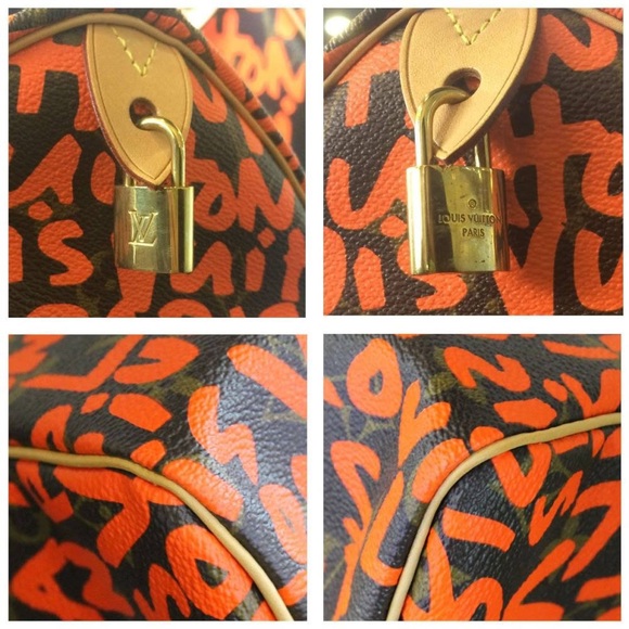 RARE💯 LOUIS VUITTON  Graffiti Speedy 30 Orange - Picture 7 of 8