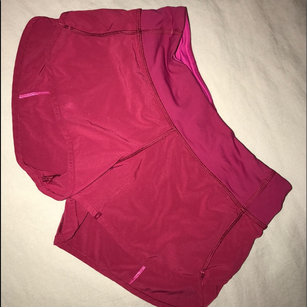 Maroon Lululemon shorts