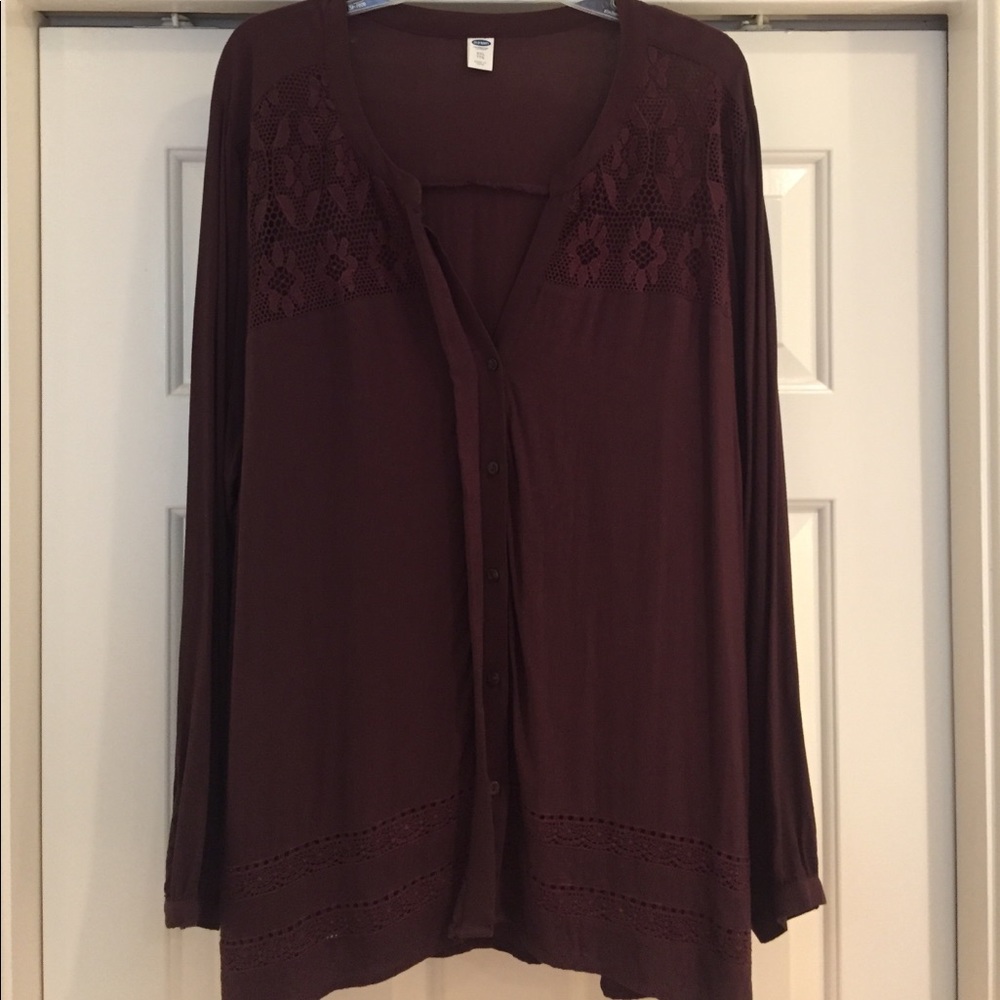 Maroon Button Down Blouse