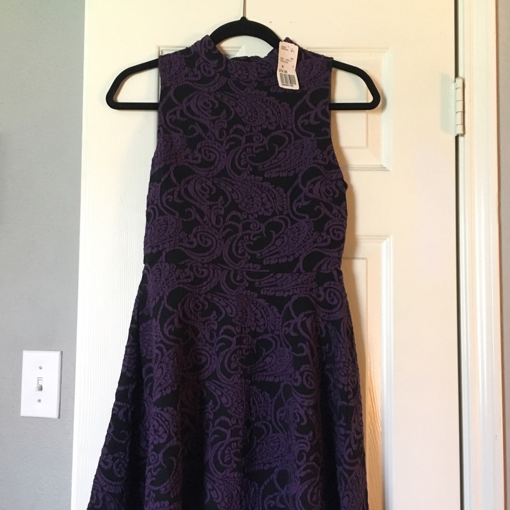F21 Purple and Black Skater Dress