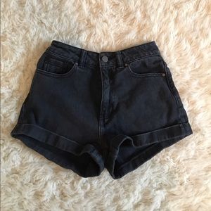 Kendall and Kylie black high waisted  denim shorts
