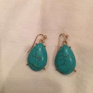Turquoise drop statement earrings