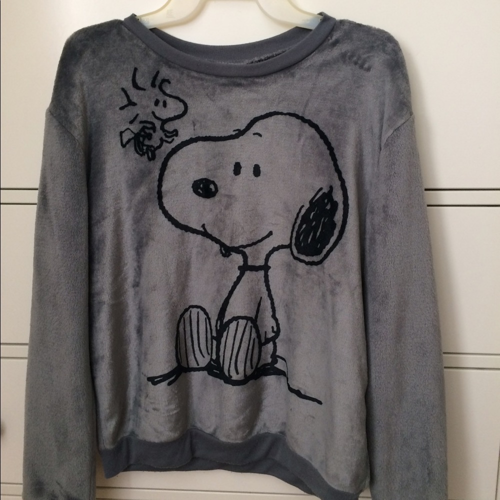 Peanuts Fuzzy Gray Sweatshirt