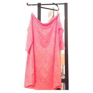 Boutique Off Shoulder Coral Dress