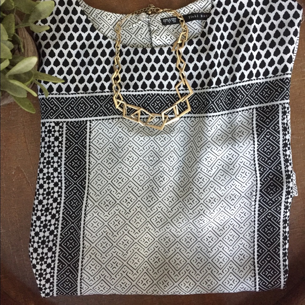Black and white blouse
