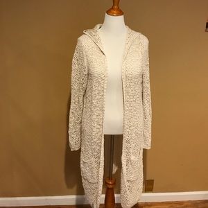 Cream Colored Crocheted Cardigan