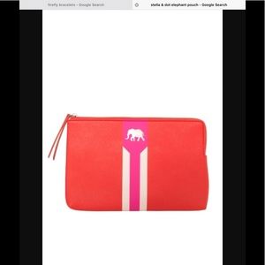 Stella & Dot Hot Pink/Poppy Capri Pouch