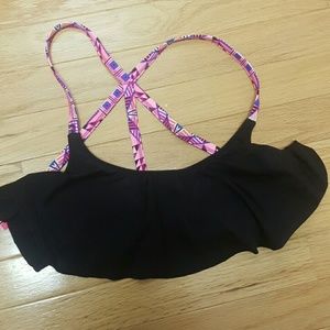 Victoria's Secret Pink Black Flutter Bikini Top Victoria's Secret Pink Black Flutter Bikini Top