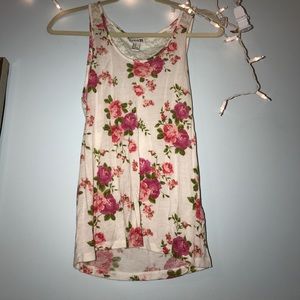 Forever 21 Floral Tank Top with Lace Detailing