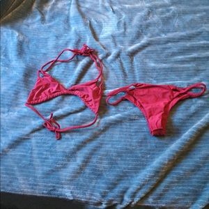 Sexy Zaful red bikini that fits a 34 B cup.