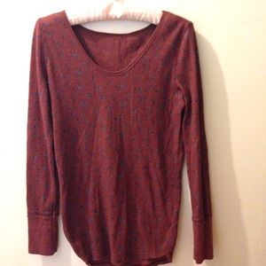 Free People Red Floral Shirt