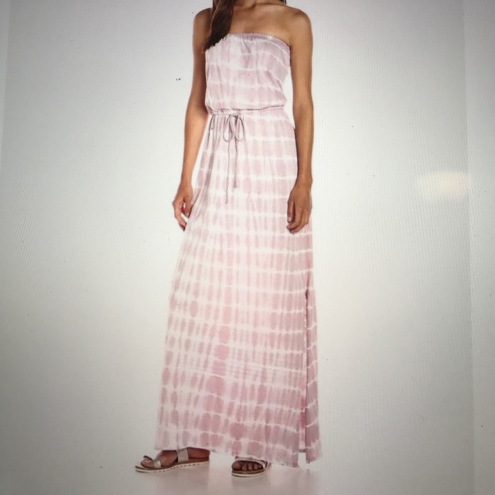 Soft Joie Strapless Maxi Dress Tie Dye Pale Lilac