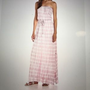 Soft Joie Strapless Maxi Dress Tie Dye Pale Lilac