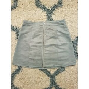 Faux suede A-line skirt