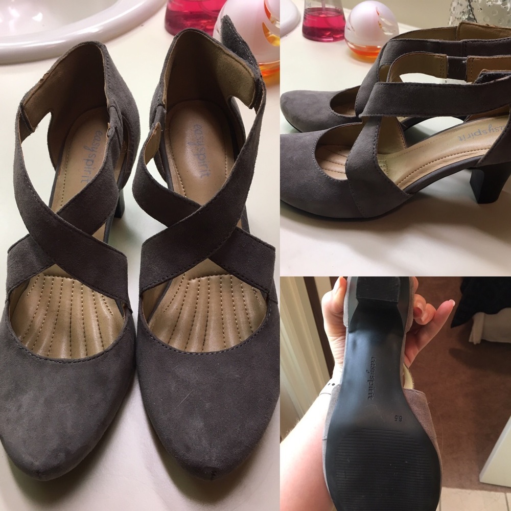 Easy Spirit Gray Suede Dress Shoe