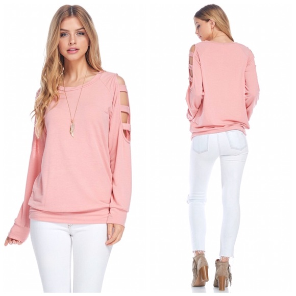 Ladder cut out top in blush! - Picture 5 of 5