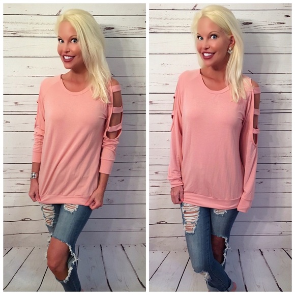 Ladder cut out top in blush! - Picture 4 of 5