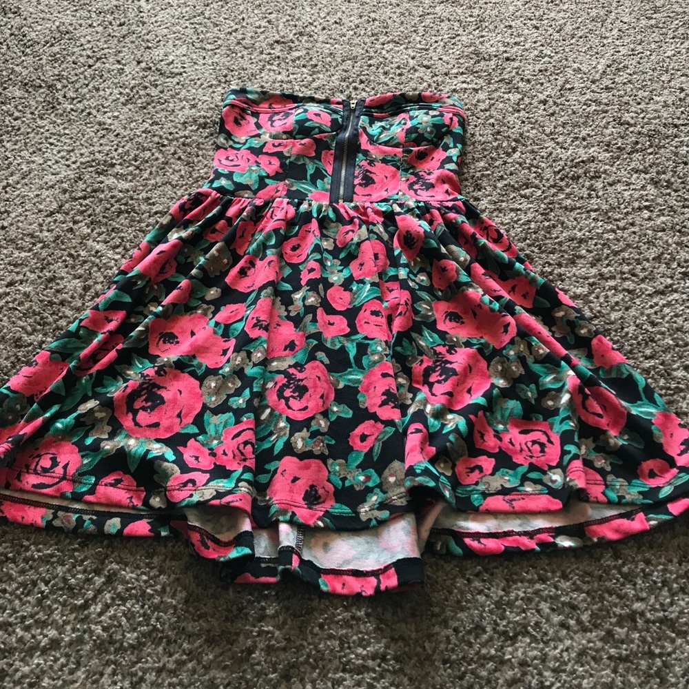Strapless floral dress