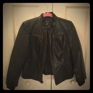 DKNY Leather Moto Jacket