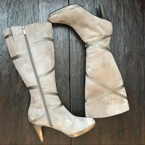 Taupe micro Suede Boots.