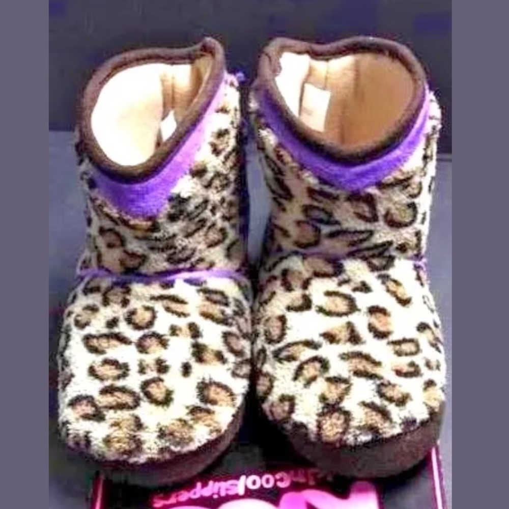 Toddler girls leopard non skid bootie 5/6 7/8 9/10