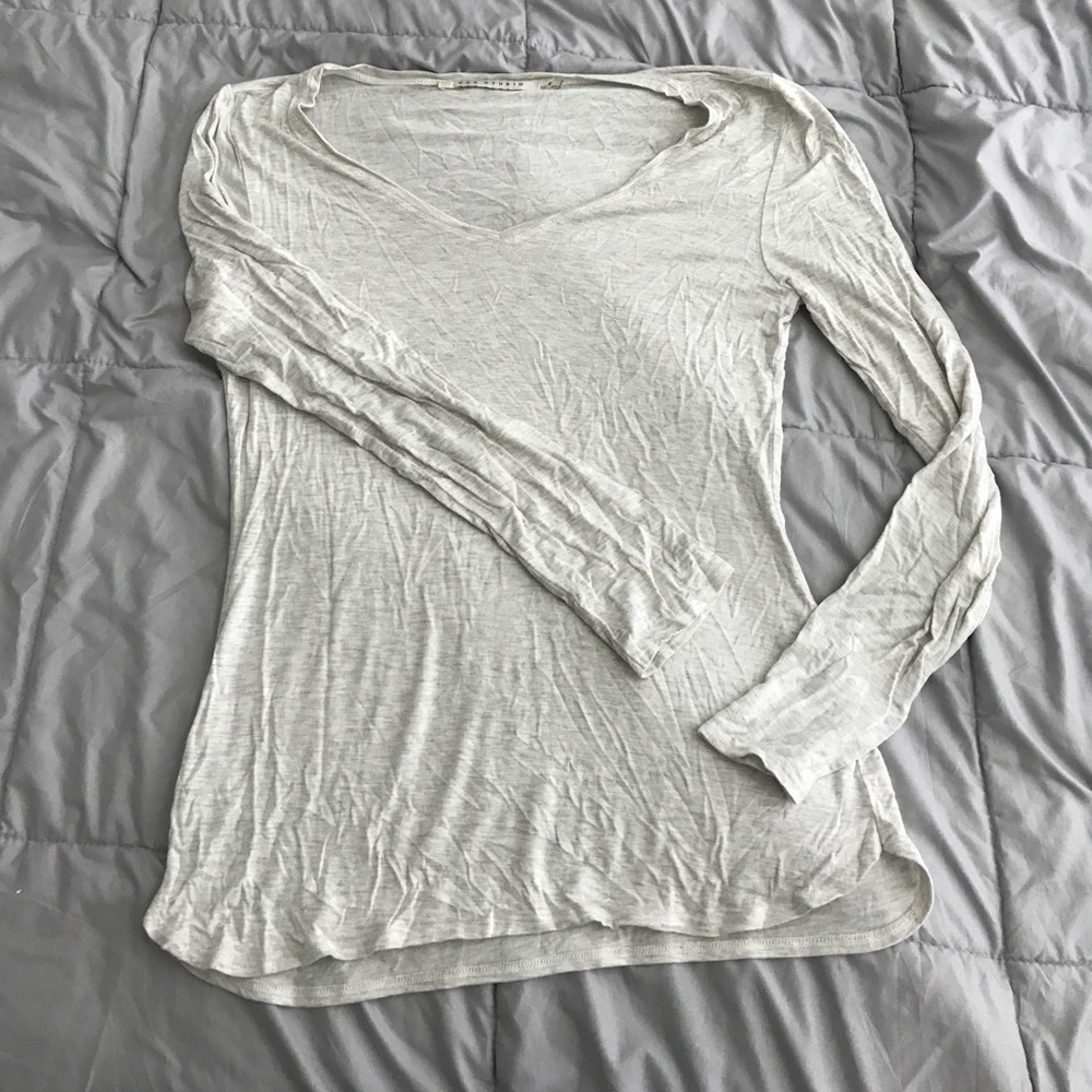Max studio heather grey shirt