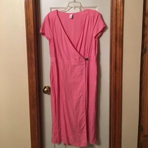 Linen wrap-around dress