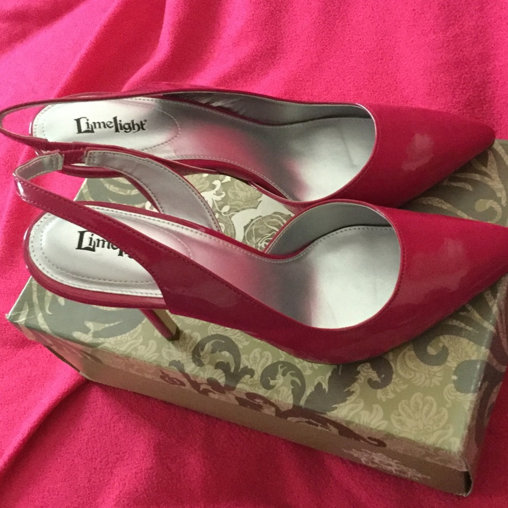 Fuschia slingback pumps