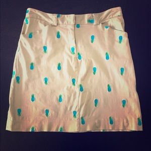 Lilly Pulitzer Modest Blue Pineapple Skirt size 8