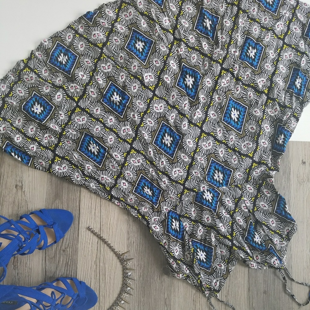 Summer dress with blue design print