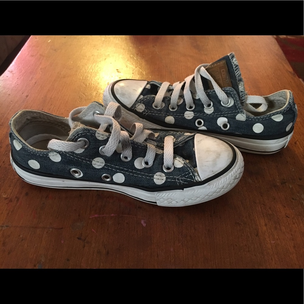 Girls denim polka dot converse size 12