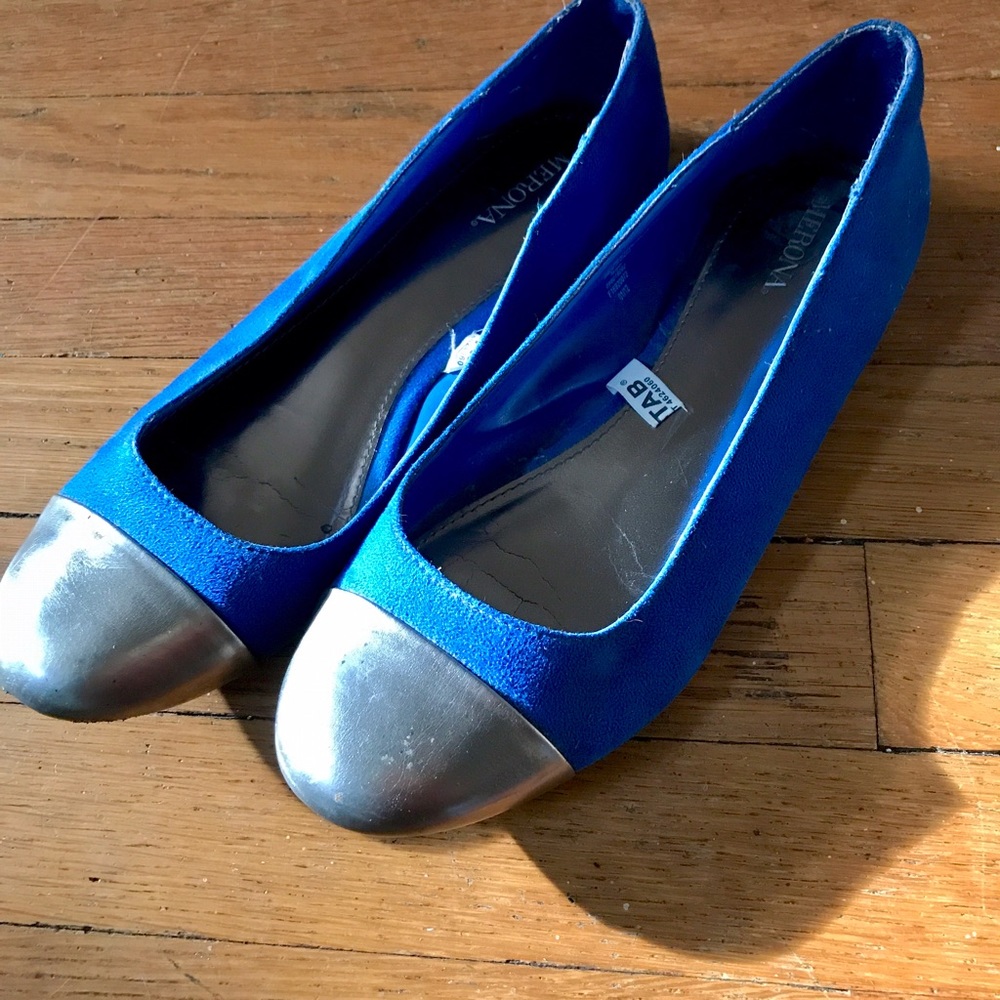 Merona blue and silver flats
