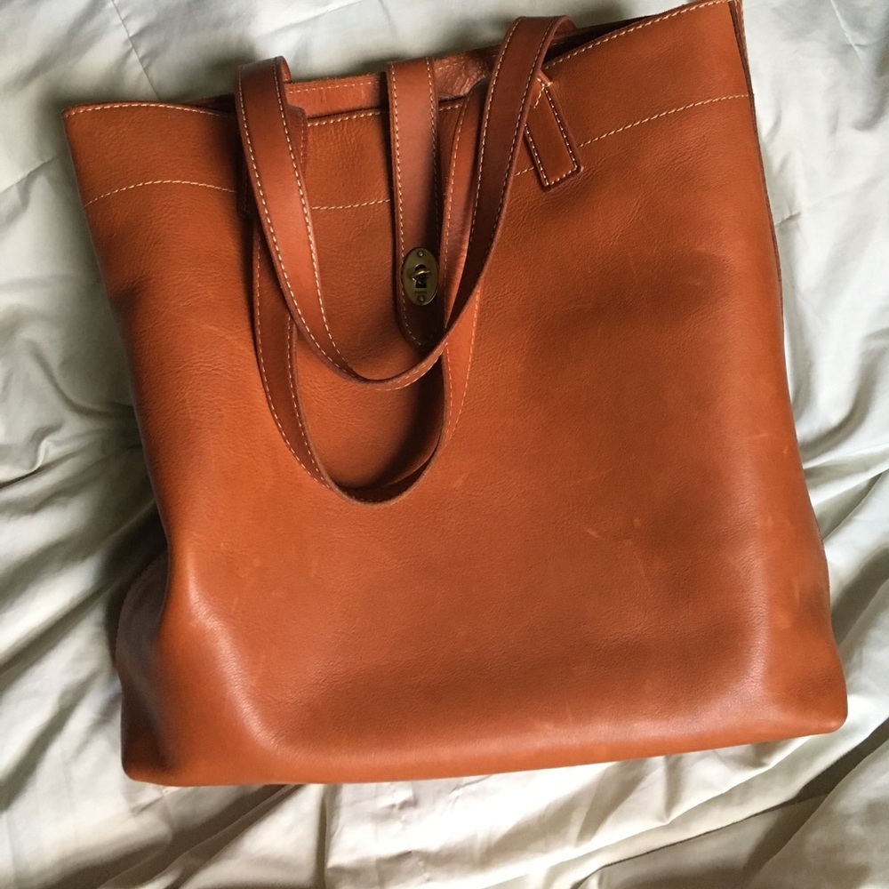 Real leather fossil tote