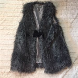 Grey fluffy vest