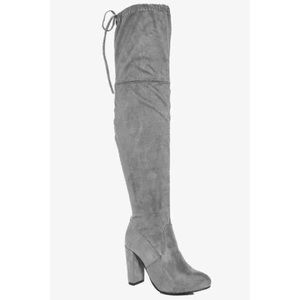 Gray Over the knee boots